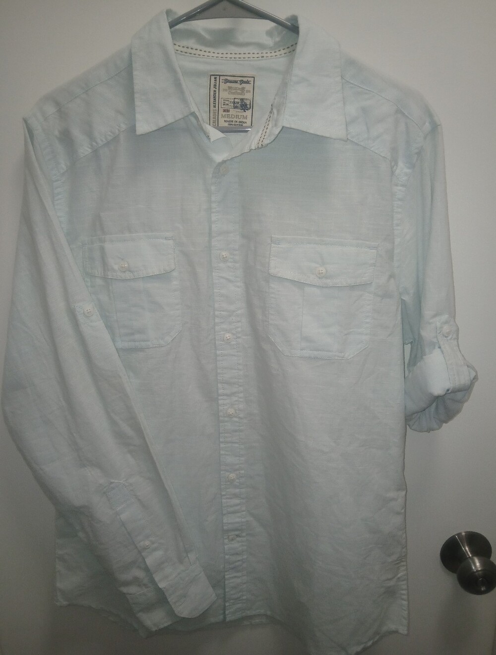 Alexander Julian Light Blue Cotton Casual Button-Down Shirt
